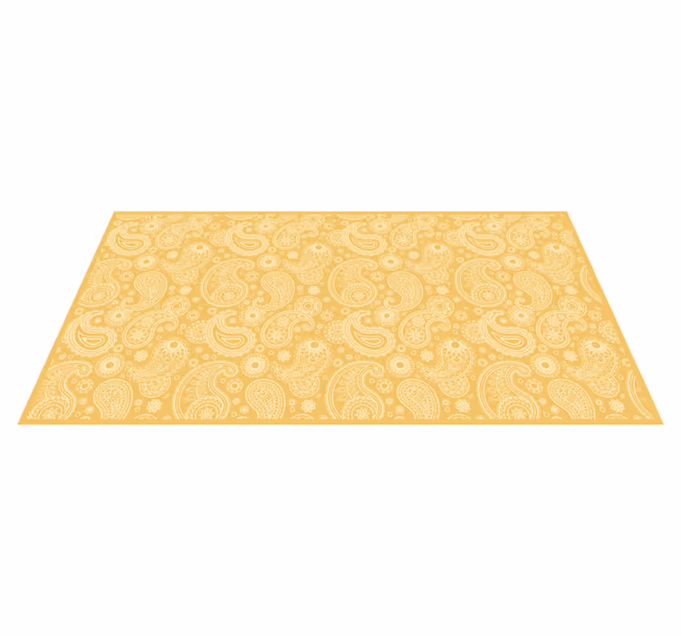 Alfombra vinilica amarilla estilo paisley - TenVinilo