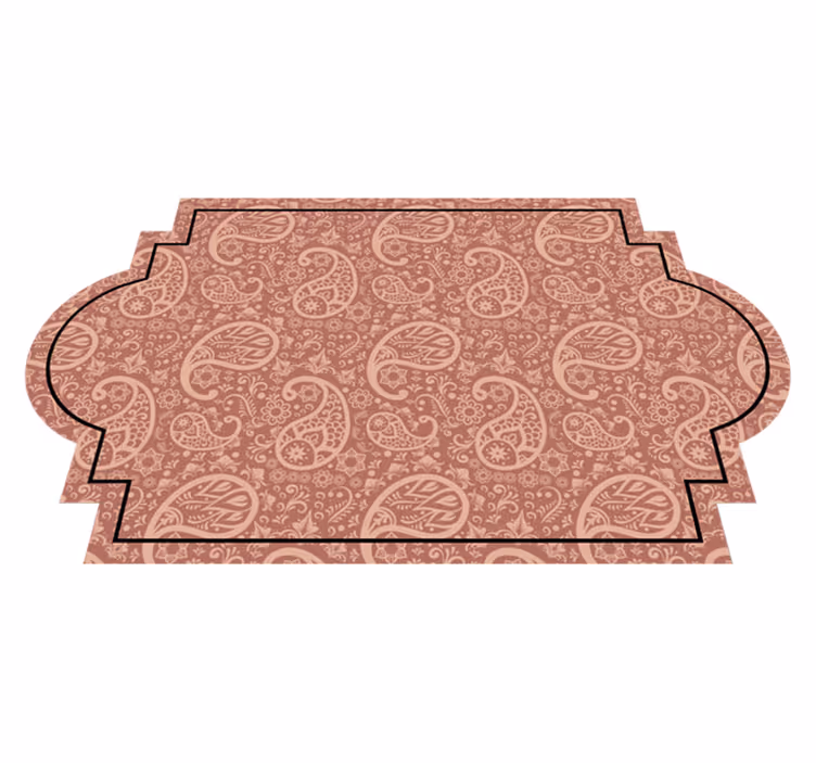 Alfombra vinílica imitación diseño contorneado paisley - TenVinilo