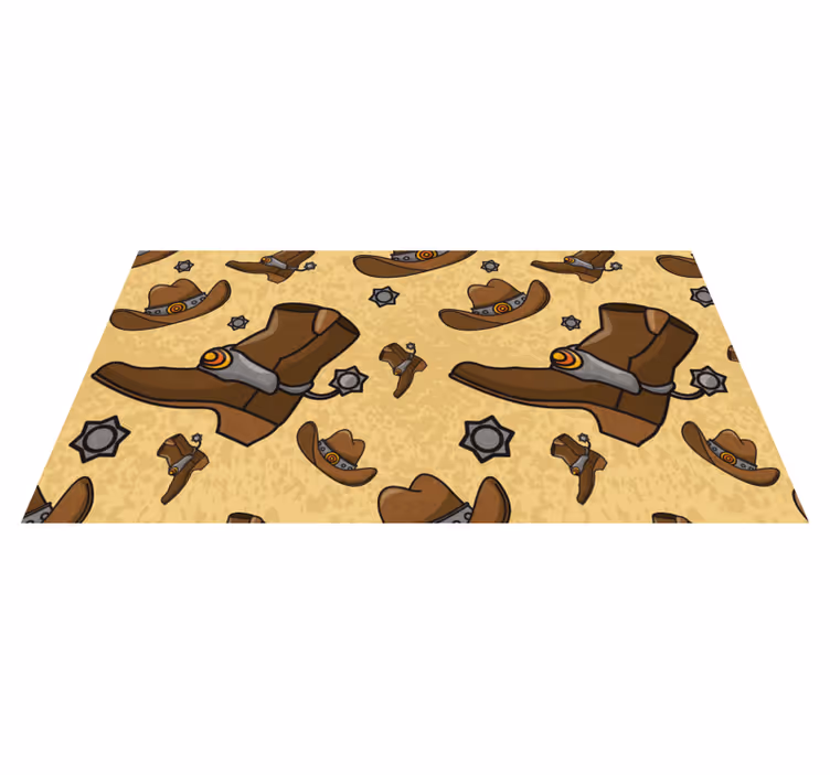 Alfombra vinílica animales motivo de bota de vaquero - TenVinilo