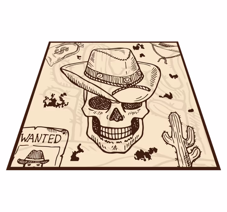 Alfombra vinílica juvenil ilustración temática occidental - TenVinilo