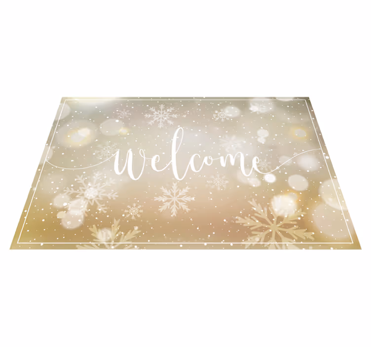 Alfombra vinílica navidad mensaje de bienvenida estacional - TenVinilo