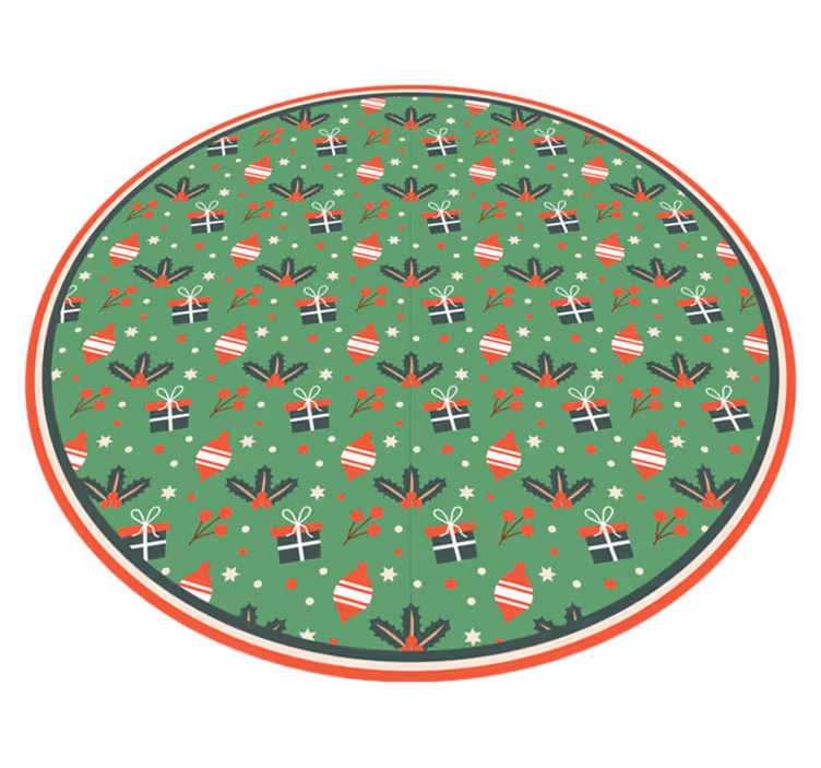 Alfombra vinílica navidad ronda festiva - TenVinilo
