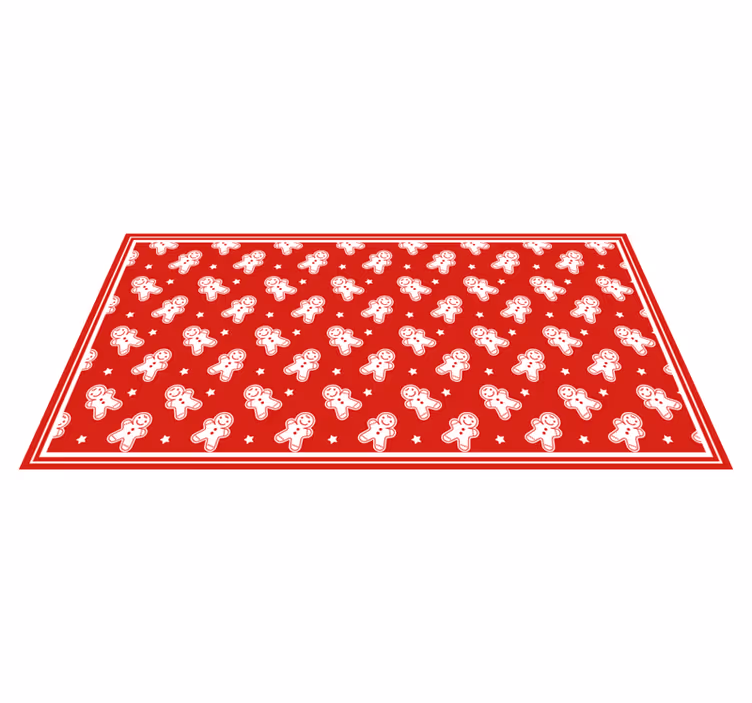 Alfombra vinílica roja galletas navidad - TenVinilo