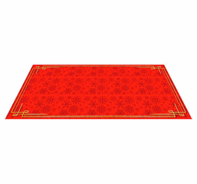 Alfombra vinilo pasillo copos nieve rojos - TenVinilo