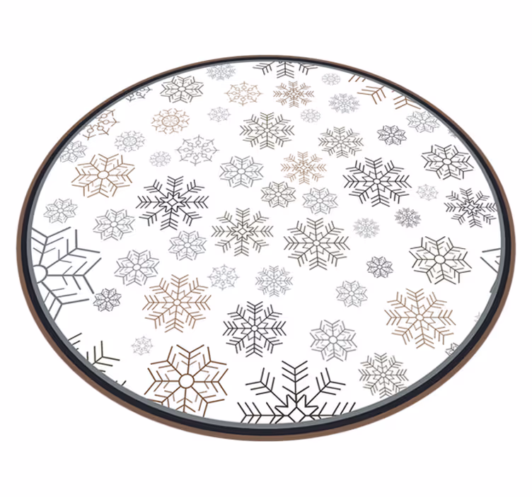 Alfombra vinílica navidad patrones de copos de nieve - TenVinilo