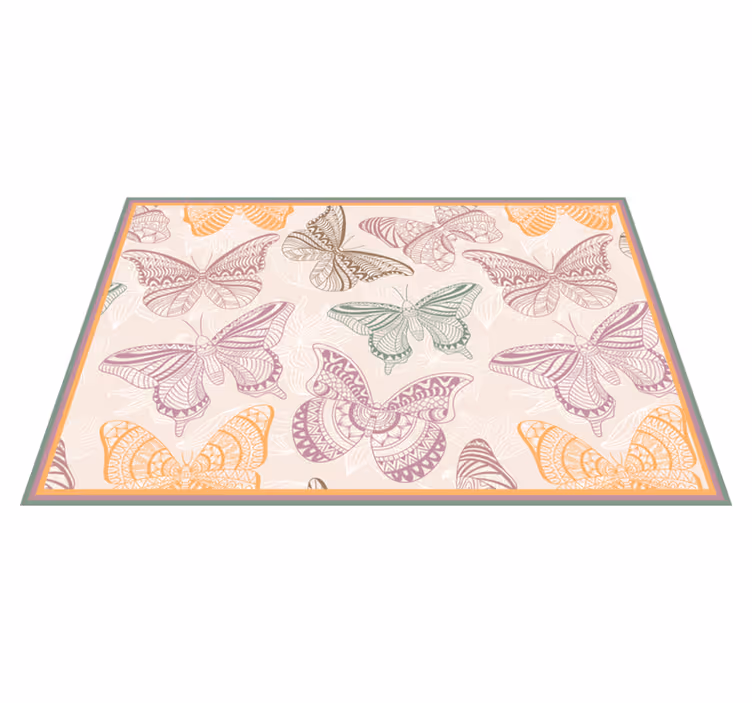 Alfombra vinílica mandala mandala mariposa - TenVinilo