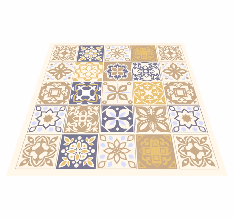 Alfombra vinílica cocina azulejos piedra caliza - TenVinilo
