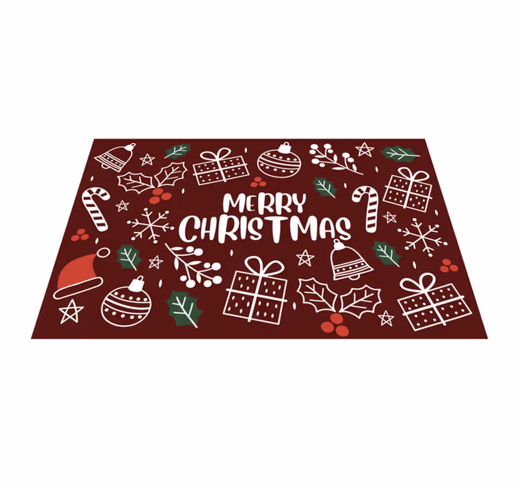 Alfombra vinílica navidad símbolos festivos - TenVinilo