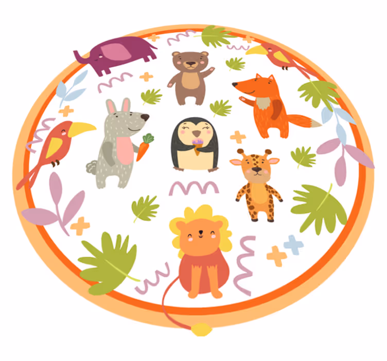 Aflombra vinílica animales del zoológico - TenVinilo
