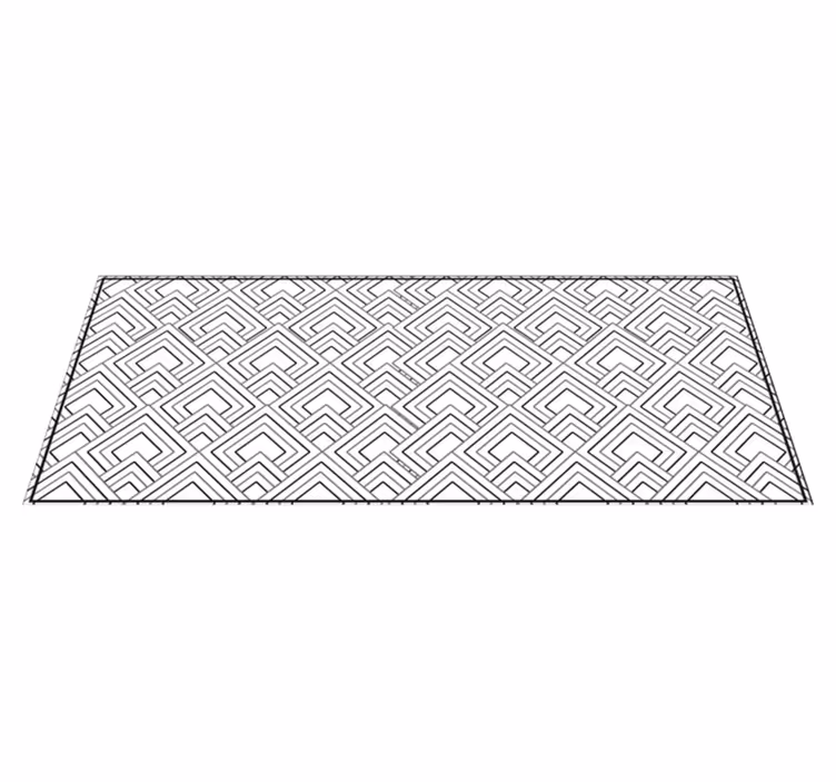 Alfombra vinílica geométrica patrón de laberinto geométrico - TenVinilo