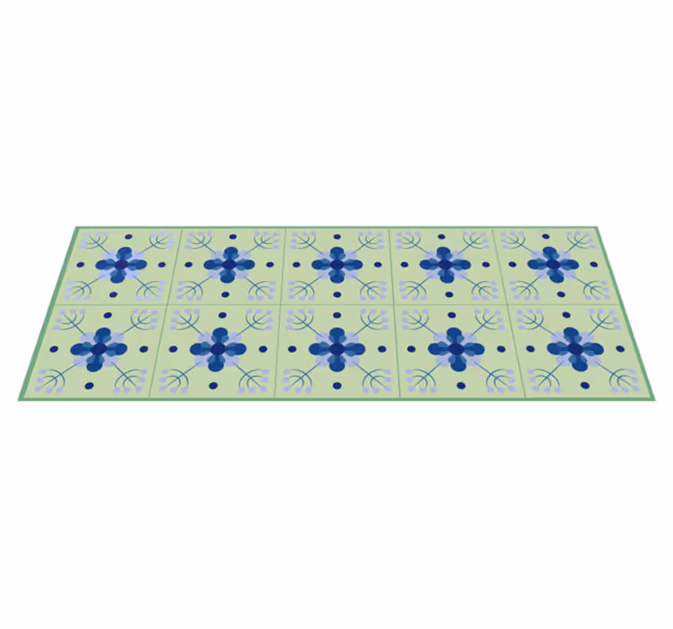 Alfombra vinílica verde efecto azulejos - TenVinilo