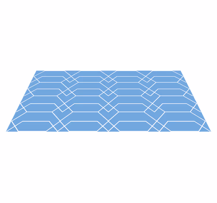 Alfombra vinílica geométrica líneas geométricas azules - TenVinilo
