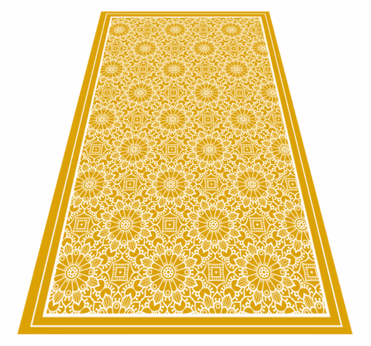 Alfombra vinílica vintage Forma vintage amarillo - TenVinilo