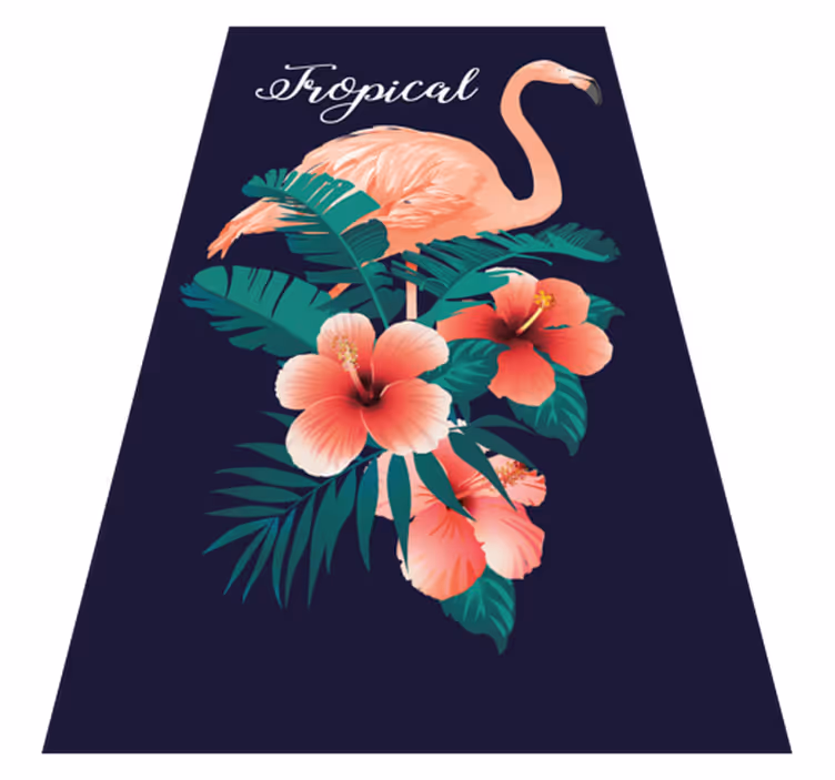 Alfombra vinílica animales flamenco tropical - TenVinilo