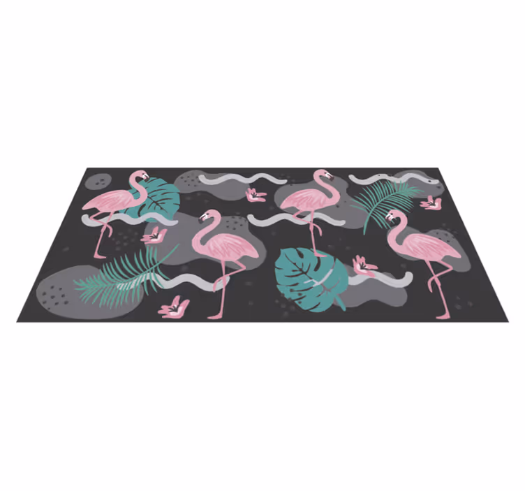 Alfombra vinílica animales patrón de flamenco tropical - TenVinilo