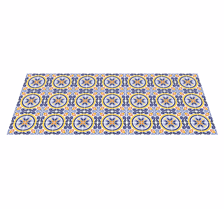 Alfombra vinílica para cocina azulejos de verano - TenVinilo