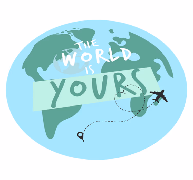 Alfombra vinílica mapamundi aventura de viaje mundial - TenVinilo