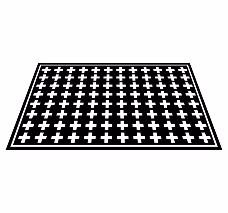 Alfombra vinilo entrada cruces blancas y negras - TenVinilo