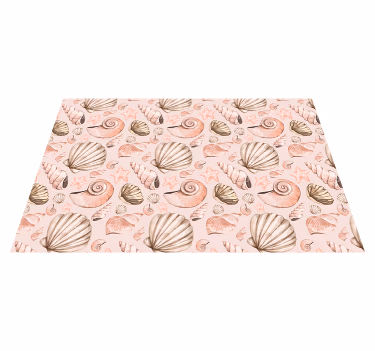 Alfombra vinílica animales patrones de conchas marinas - TenVinilo