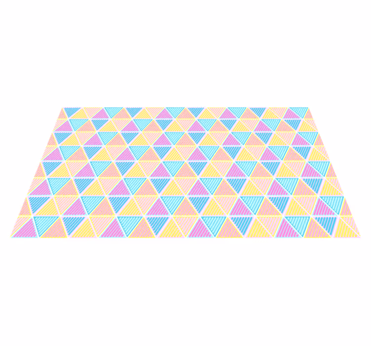 Alfombra vinílica geométrica patrón de triángulo colorido - TenVinilo