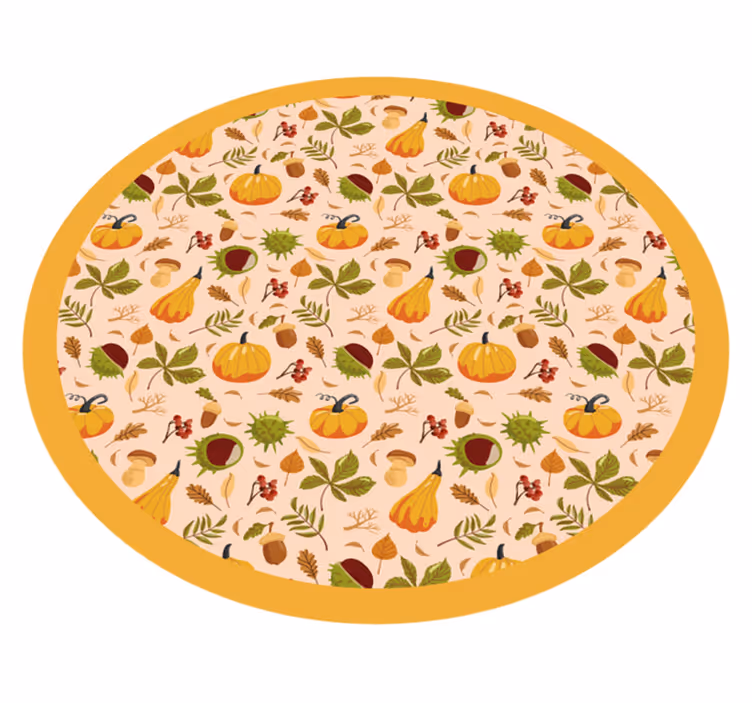 Alfombra vinílica naturaleza tema de la cosecha de otoño - TenVinilo