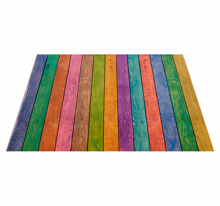 Alfombra vinílica madera tablones multicolor - TenVinilo