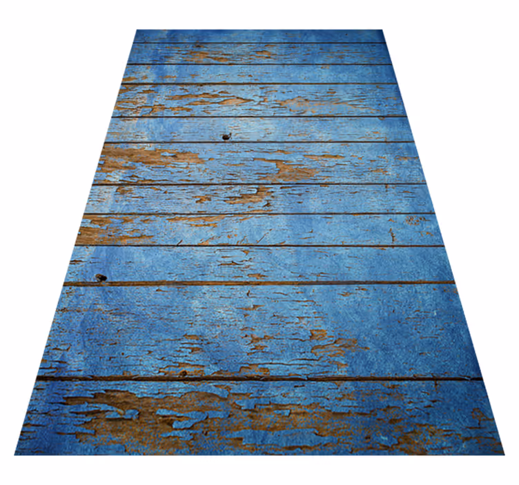 Alfombra vinílica madera azul desgastada - TenVinilo