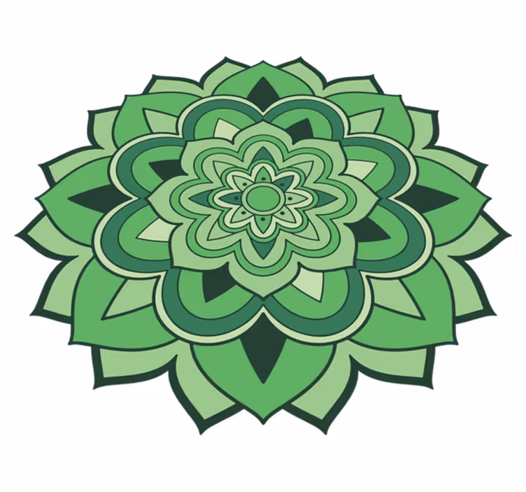 Alfombra vinílica mandala emblema de mandala verde - TenVinilo