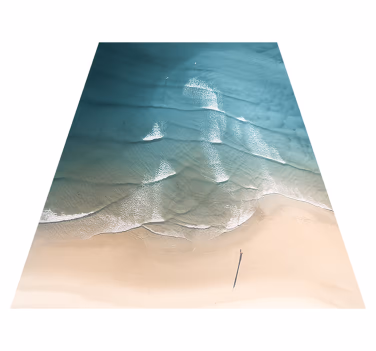 Alfombra vinílica baño orilla del mar - TenVinilo