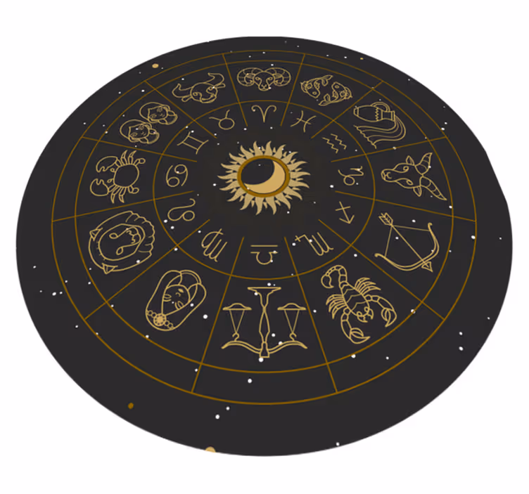 Alfombra vinílica abecedario circulo del zodiaco - TenVinilo