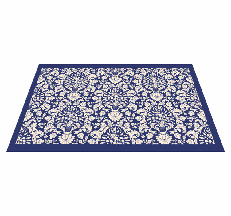Alfombras vinílicas modernas Adornos elegantes azul oscuro - TenVinilo