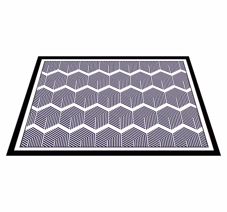 Alfombra vinilo mosaico Laberinto blanco y negro 3d - TenVinilo