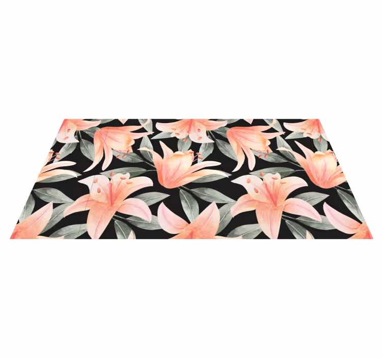 Alfombra vinílica Patrón floral de color retro - TenVinilo