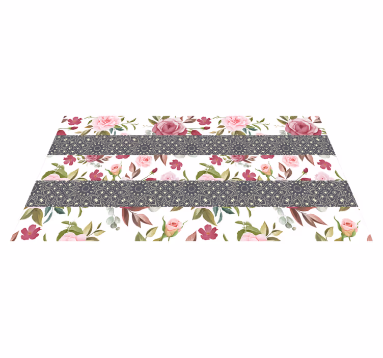 Alfombra vinílica flores camino de mesa floral - TenVinilo