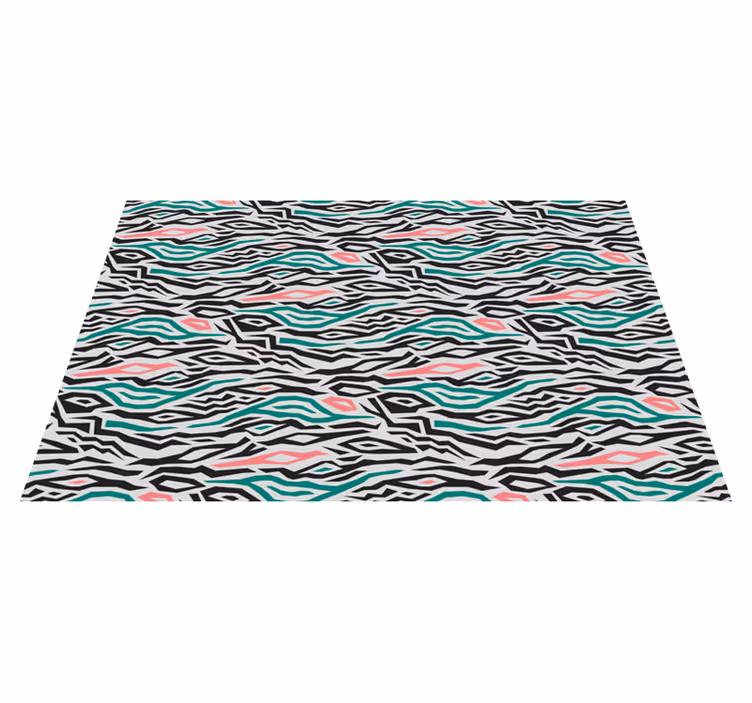 Alfombra vinílica rayas líneas abstractas de cebra - TenVinilo