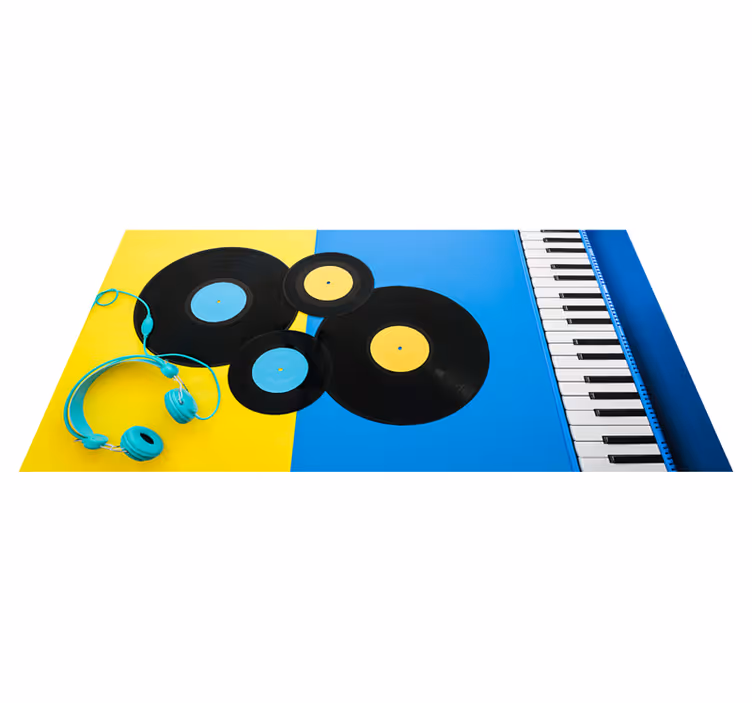 Alfombra vinílica juegos elementos musicales - TenVinilo