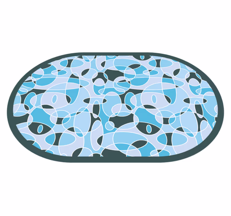 Alfombra vinilo baño ovalada azul - TenVinilo