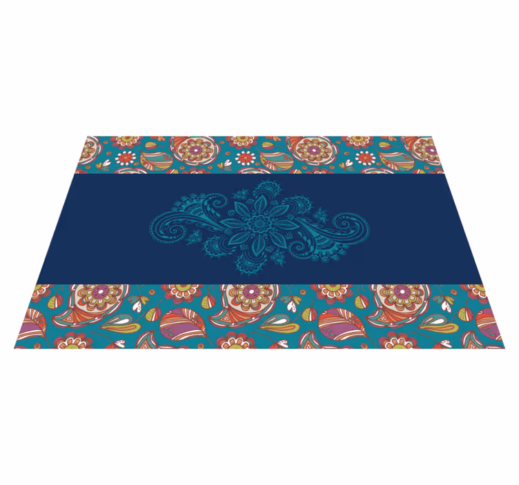 Alfombra vinilo pasillo paisley vintage - TenVinilo