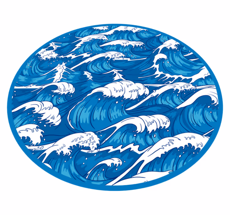 Alfombra vinílica naturaleza patrón de onda oceánica - TenVinilo