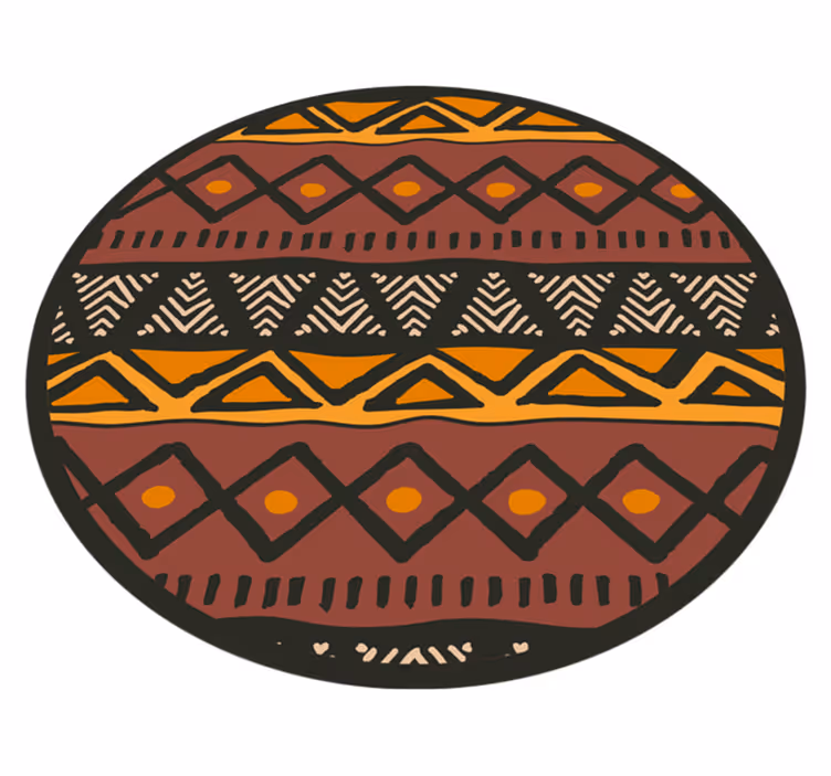 Alfombra vinílica geométrica patrón africano - TenVinilo