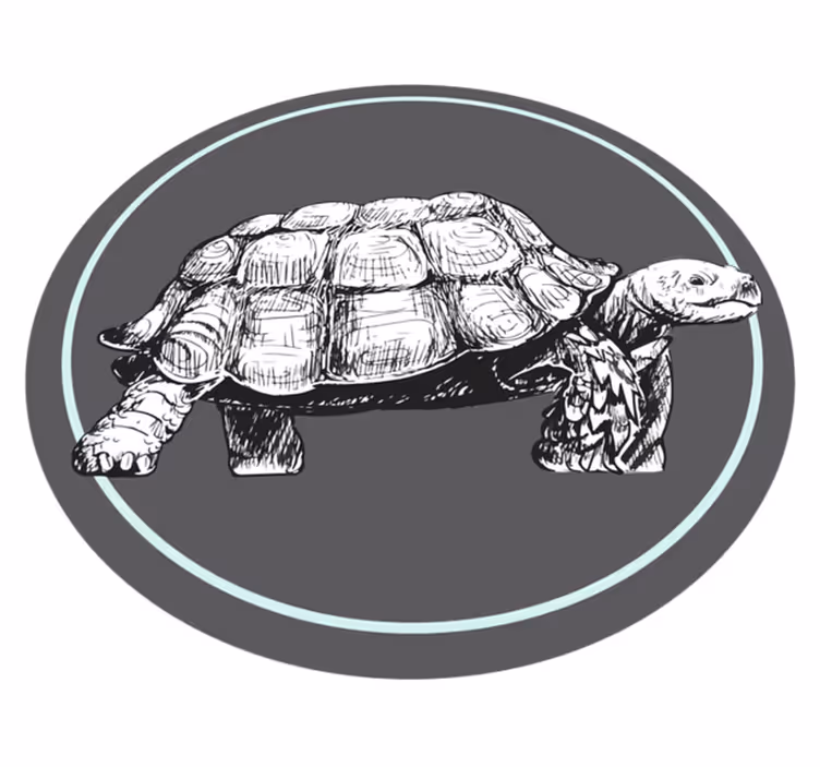 Aflombra vinílica Ilustración tortuga verde - TenVinilo
