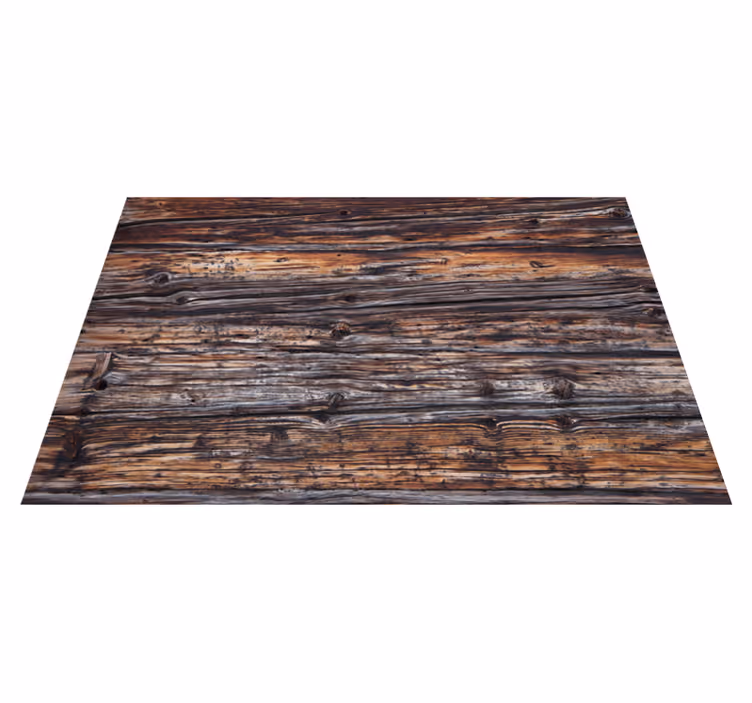 Alfombra vinílica imitación madera detalle de madera rústica - TenVinilo
