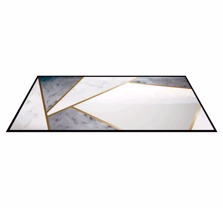 Alfombra vinílica imitación acentos geométricos de mármol - TenVinilo