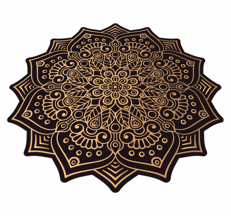 Alfombra vinílica mandala superposición intrincada - TenVinilo