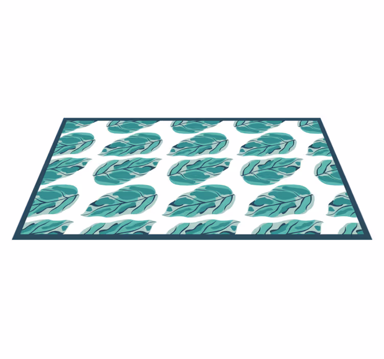 alfombra de vinilo naturaleza hojas turquesas - TenVinilo