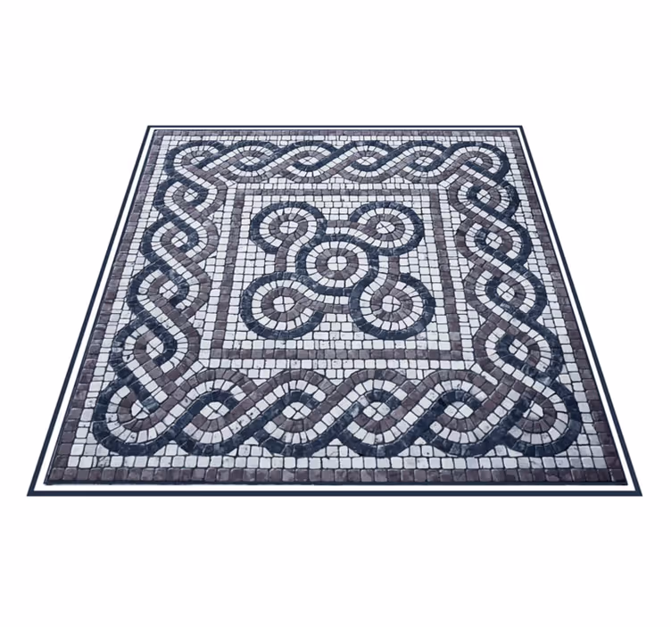 Alfombra vinílica mosaico de piedra de guijarros - TenVinilo