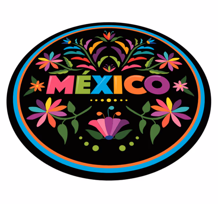 Alfombra vinílica étnica folclore mexicano - TenVinilo