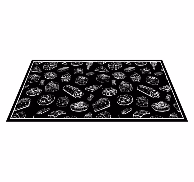 Alfombra vinilo cocina Patrón de pasteles dulces - TenVinilo