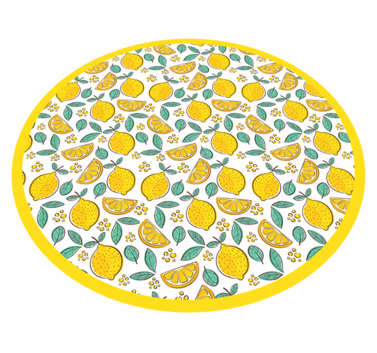 Alfombra vinílica flores diseño estampado de cítricos - TenVinilo