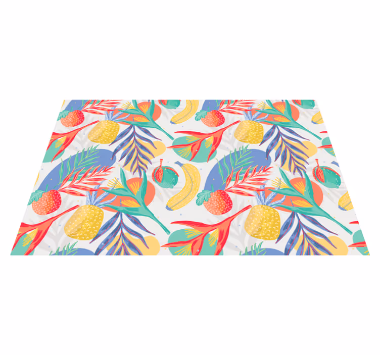Alfombra vinilo hidráulica azulejos frutas - TenVinilo